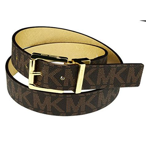 michael kors brown belt gold buckle|Michael Kors perfume belts.